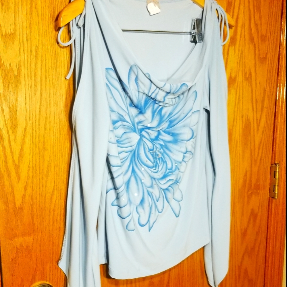 Sexy Floral top with Sequins & Arm slits